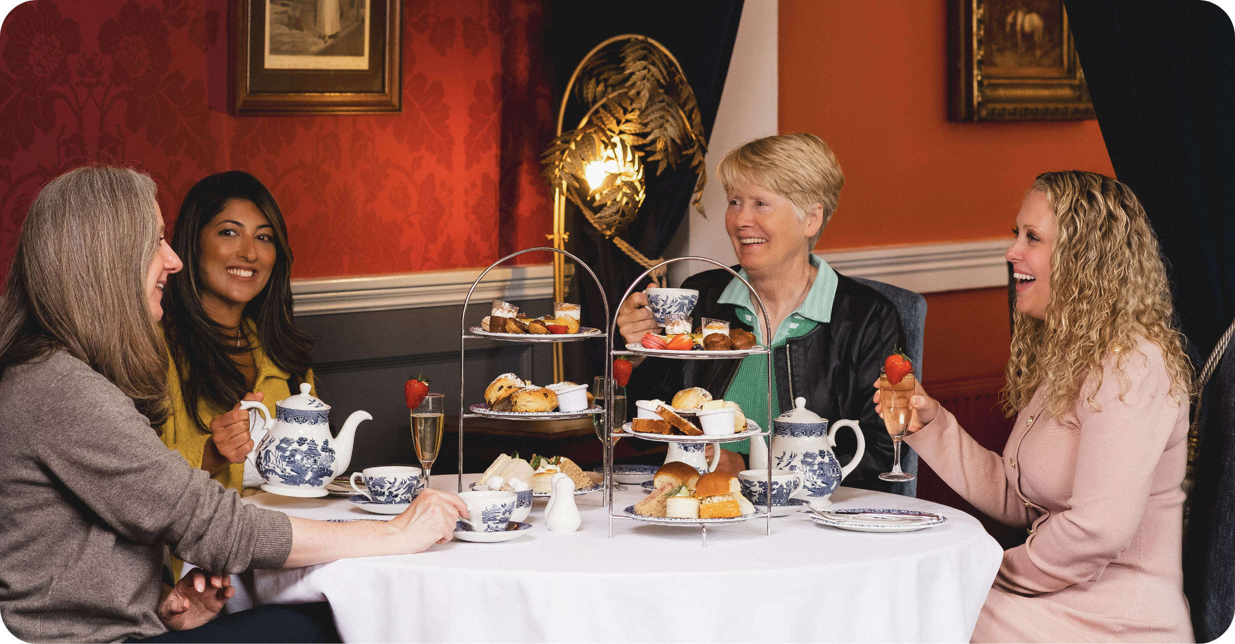 Ladies having afternoon tea in Old Music Shop restaurant Dublin